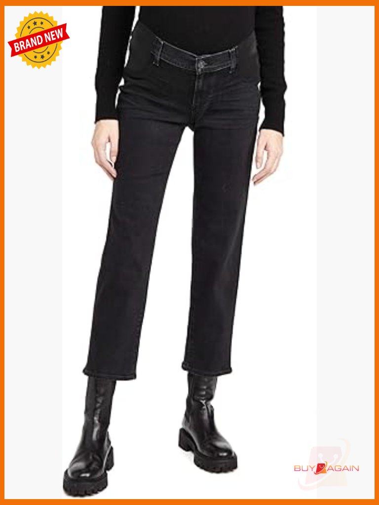 Maternity Straight Jeans, Mid Rise, Super Stretch, 26.5in Inseam, Size ?